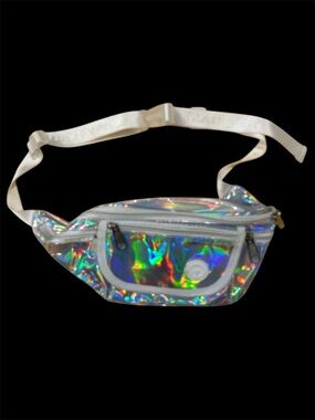 Hype Holographic Iridescent Crossbody Belt Bag - Silver